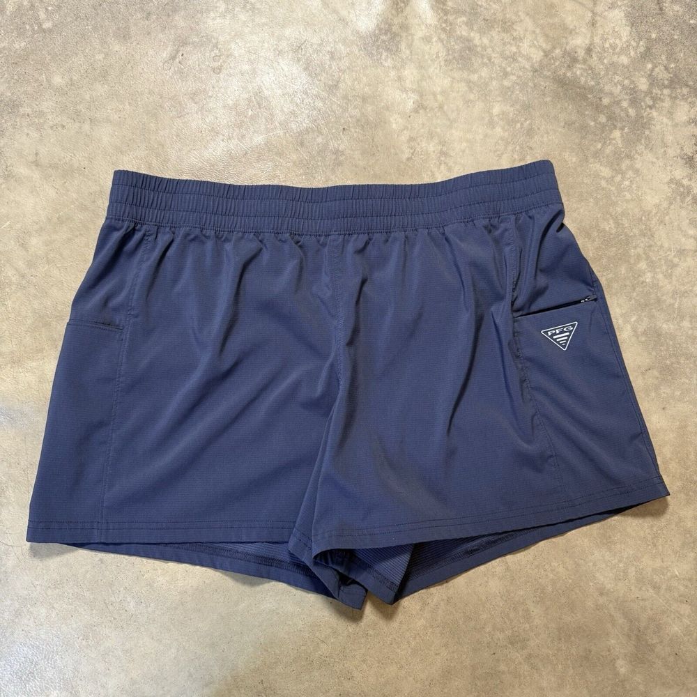 Columbia PFG Shorts Womens Size XL Blue Uncharted Outdoor Hiking